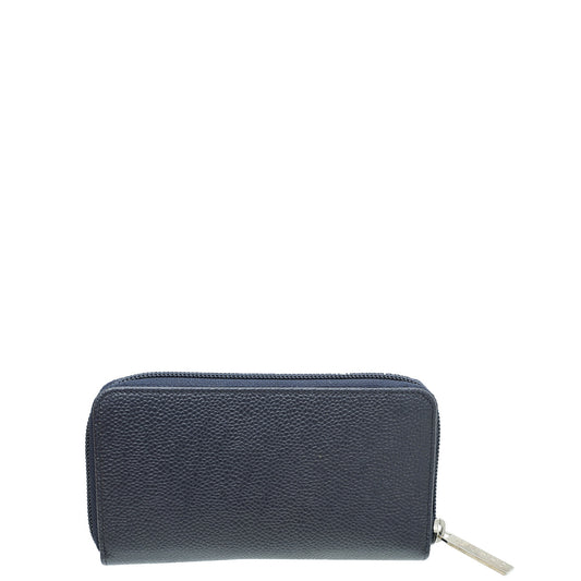 Chanel Blue Timeless Zip Around Wallet