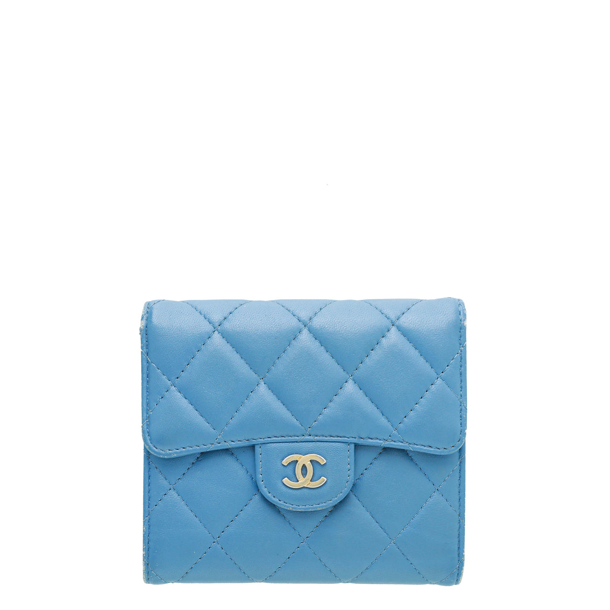 Chanel Blue CC Classic Small Wallet