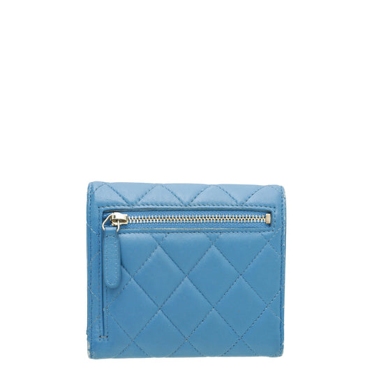 Chanel Blue CC Classic Small Wallet