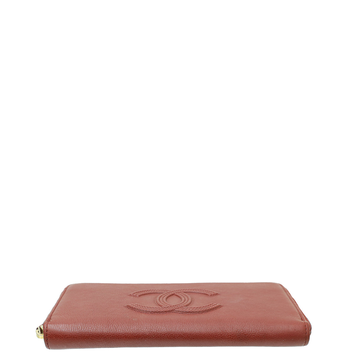 Chanel Burgundy Zip Around Wallet