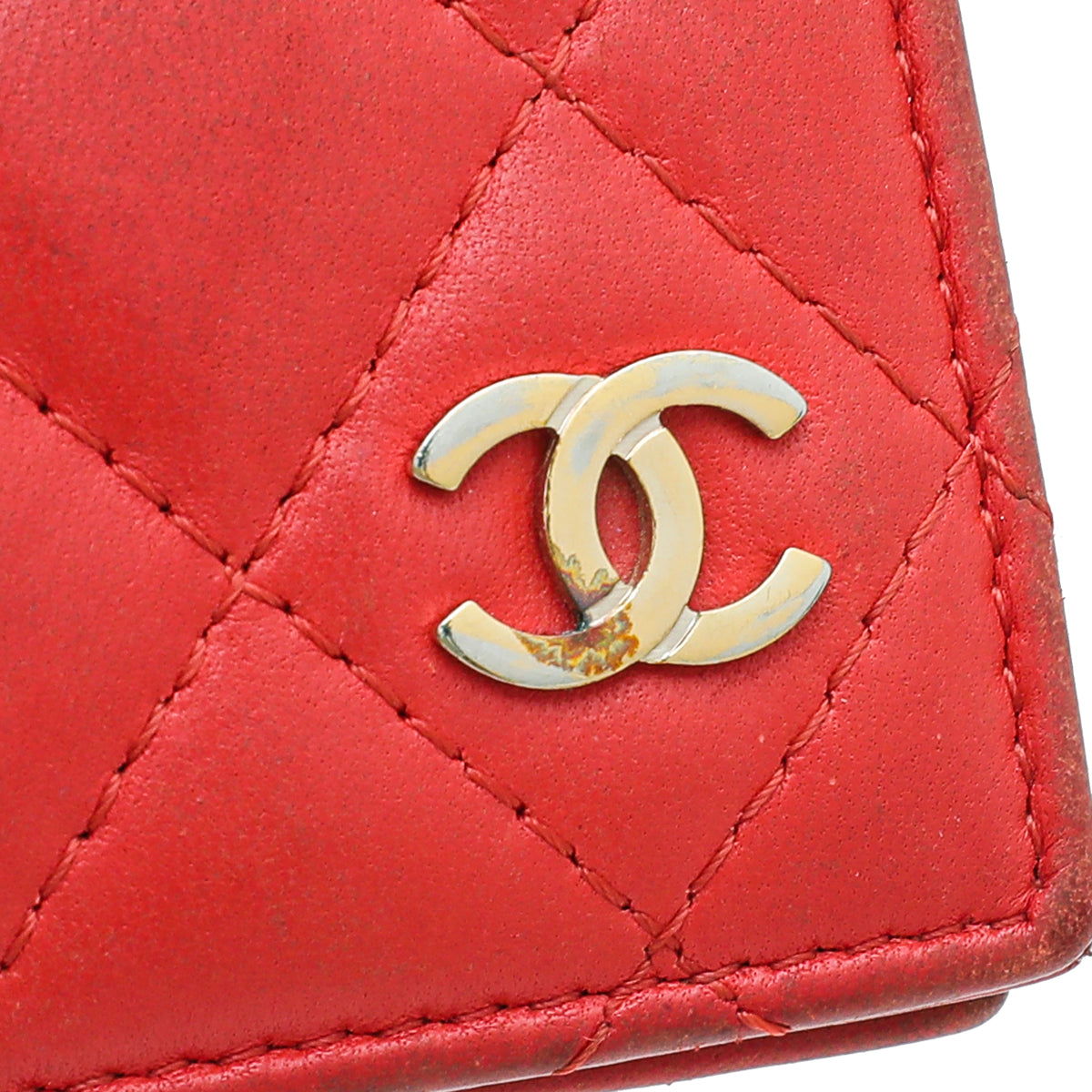 Chanel Red Bifold Card Holder