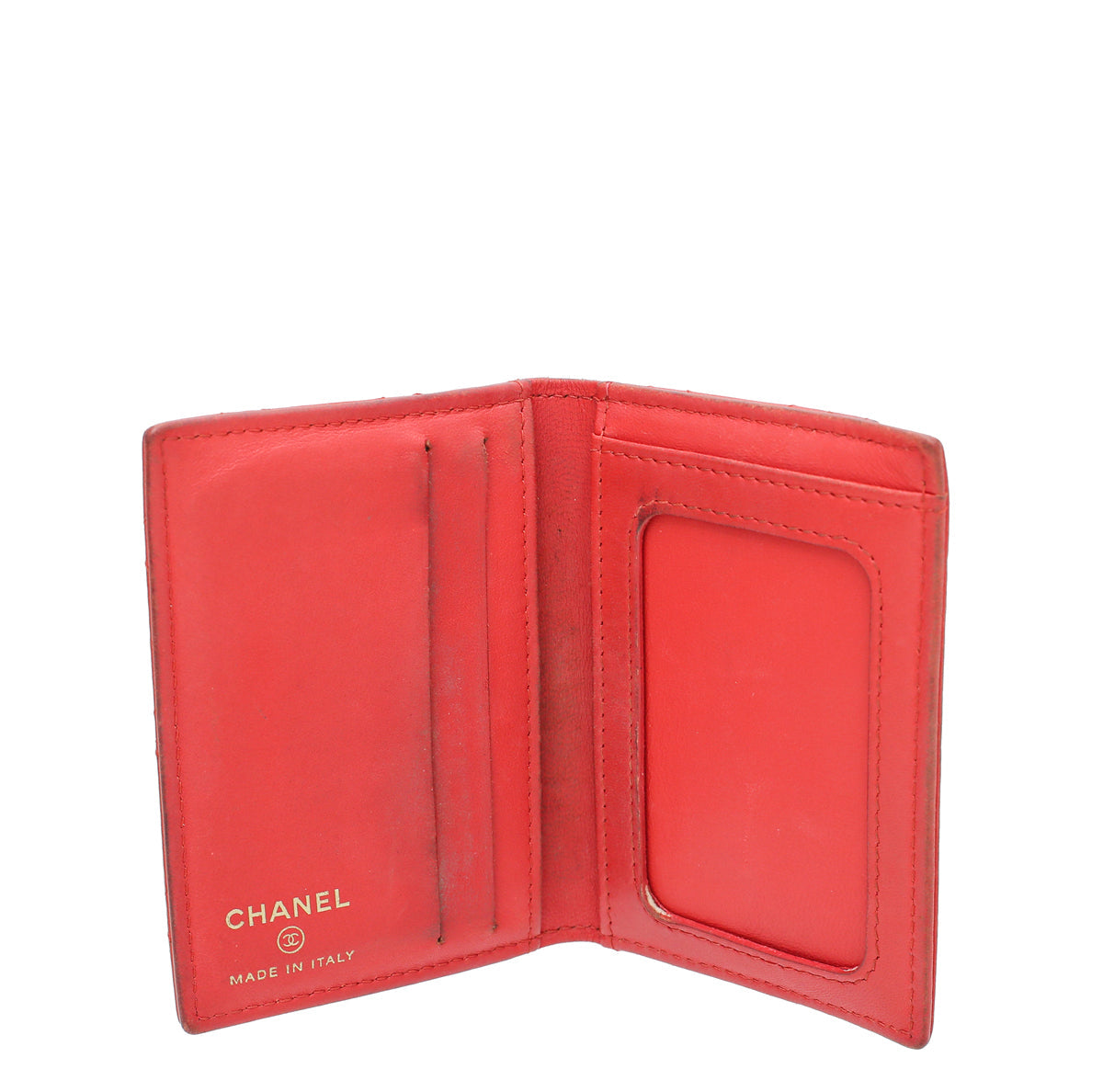 Chanel Red Bifold Card Holder