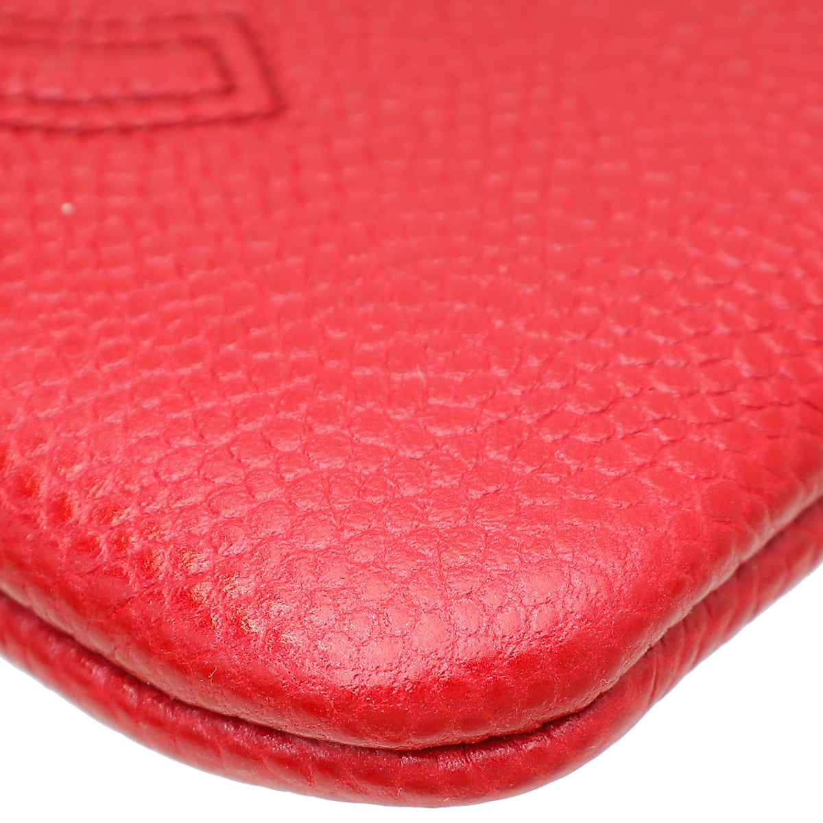 Chanel Red CC Mini O Case Timeless Zip Wallet