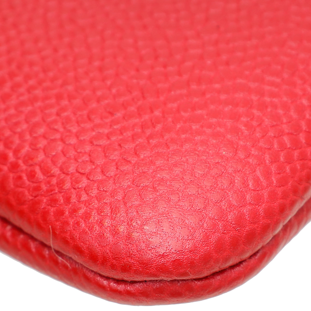 Chanel Red CC Mini O Case Timeless Zip Wallet