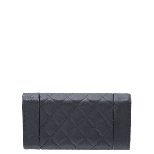 Chanel Navy Sheepskin Paris in Rome Flap Wallet