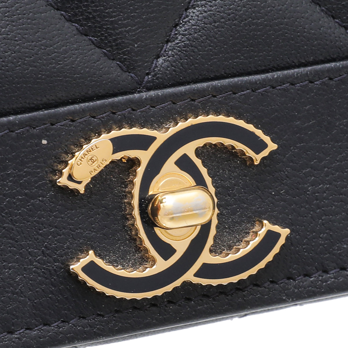 Chanel Navy Sheepskin Paris in Rome Flap Wallet