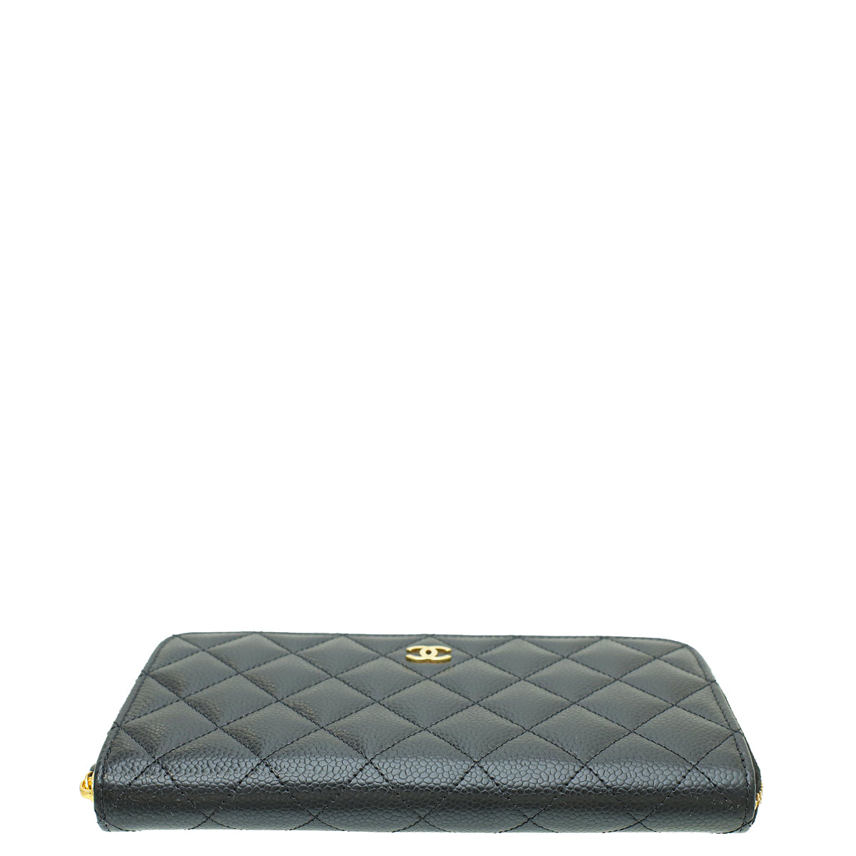 Chanel Black CC Zip Around Wallet