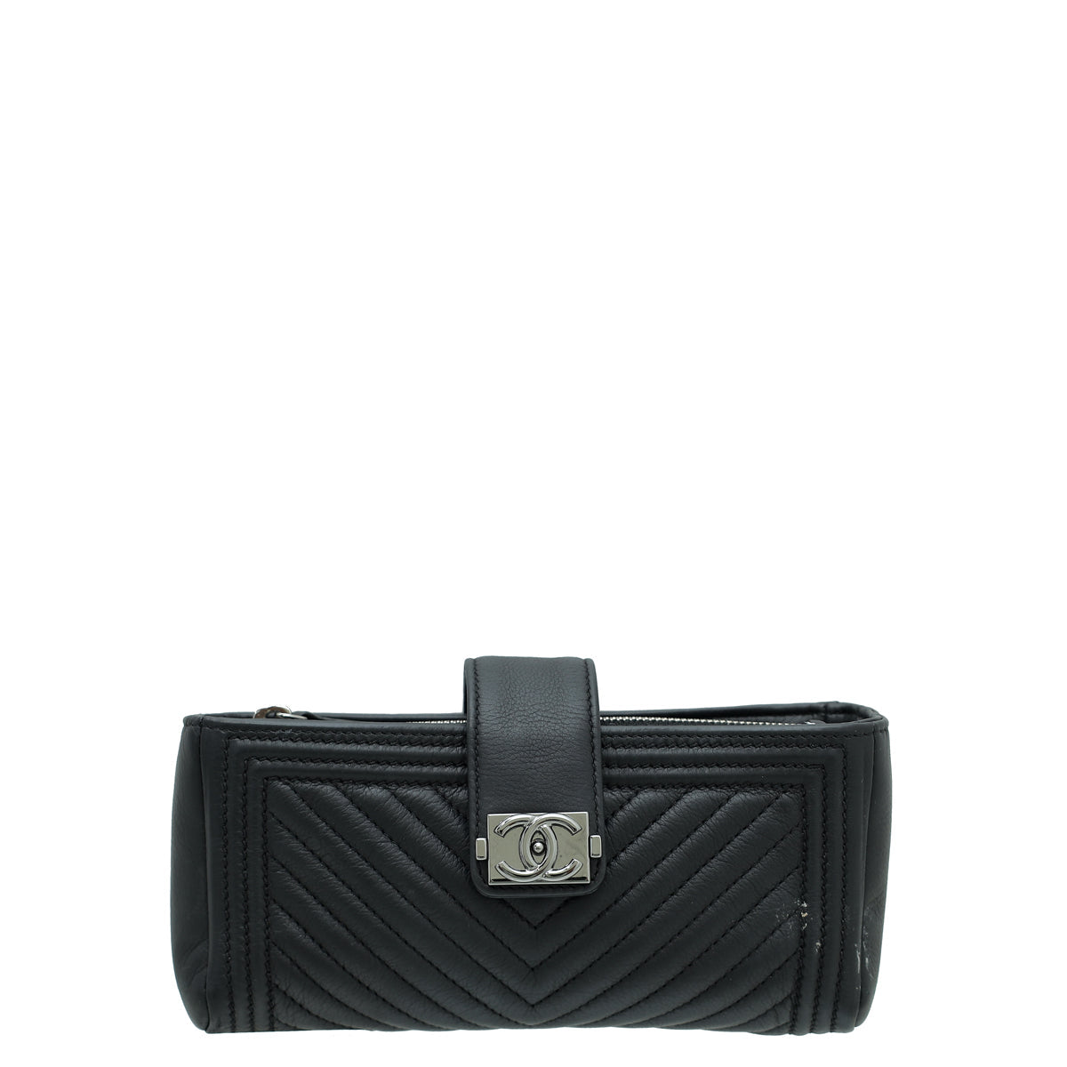 Chanel Black Le Boy Chevron Phone Holder Pouch