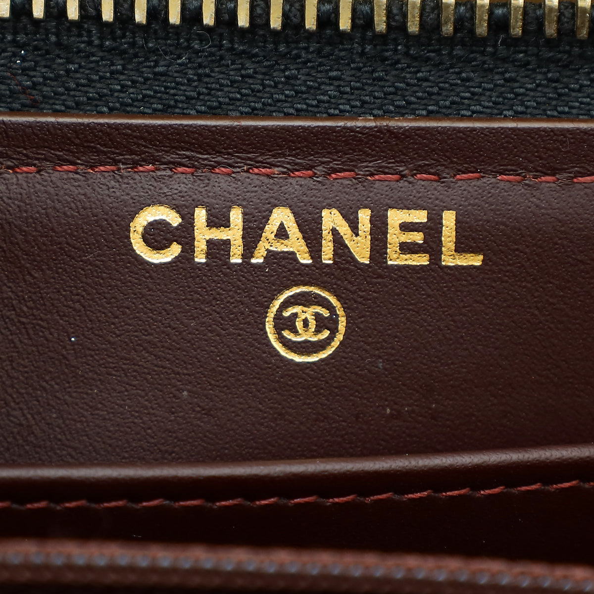 Chanel Black CC Classic Zip Around Wallet