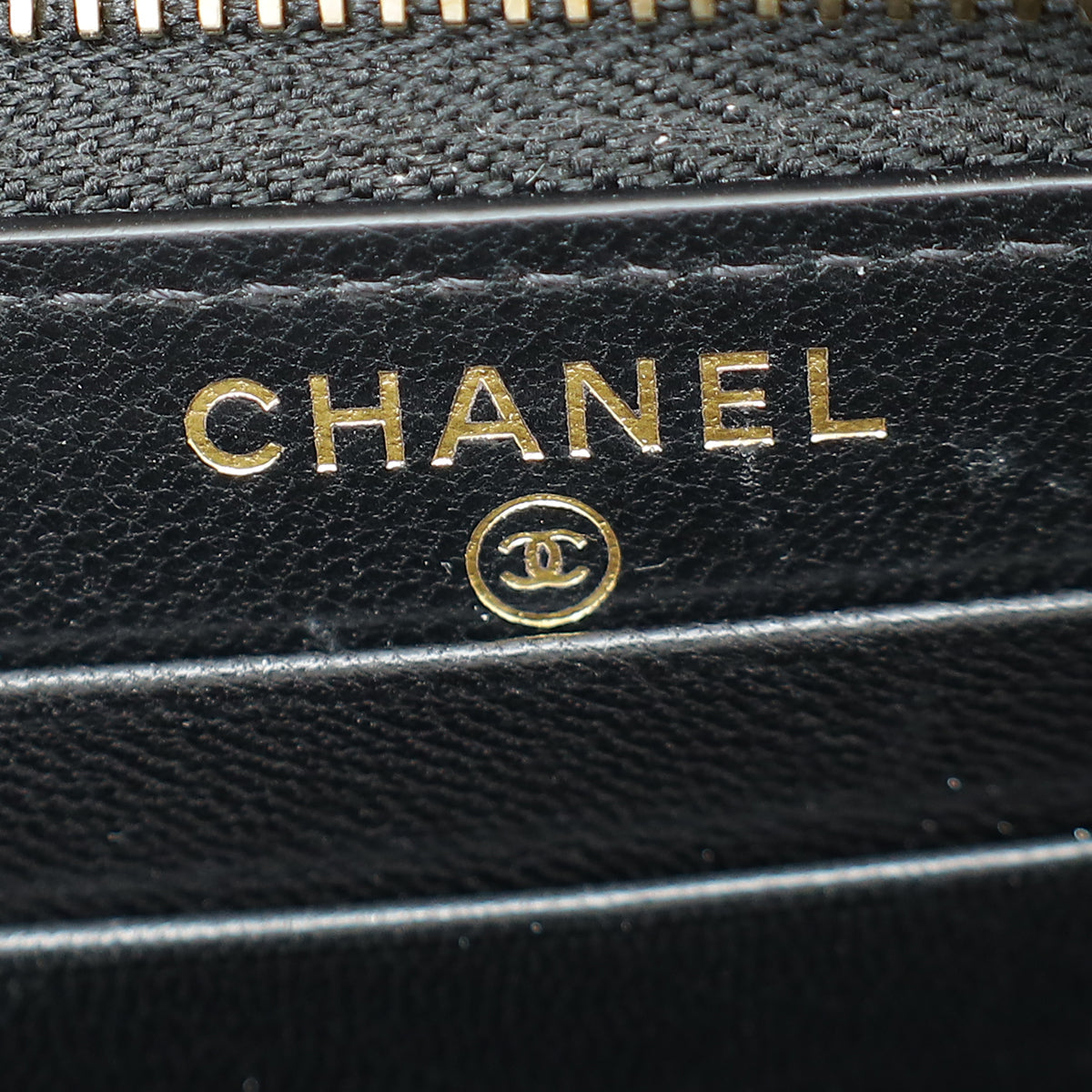 Chanel Black CC Quilted Zipped Wallet