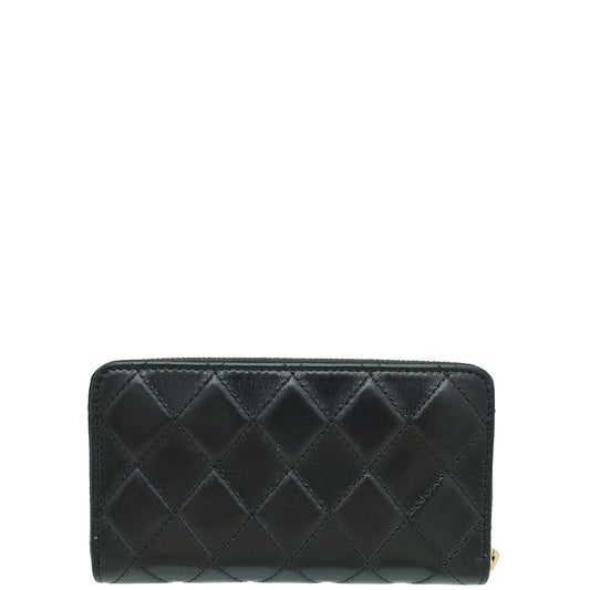 Chanel Black CC Quilted Zipped Wallet