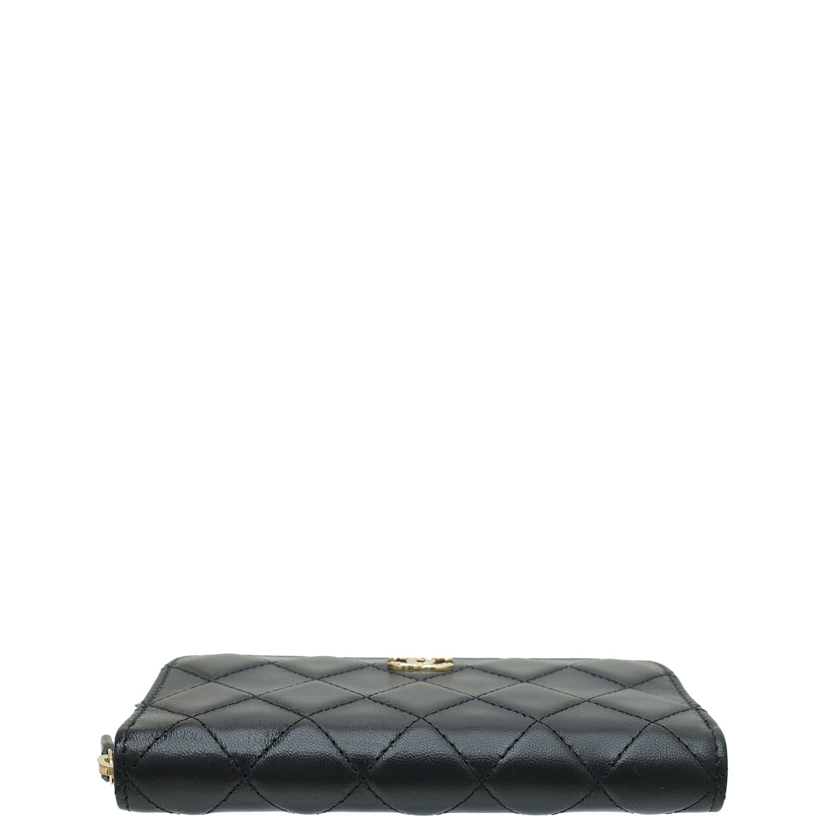 Chanel Black CC Quilted Zipped Wallet