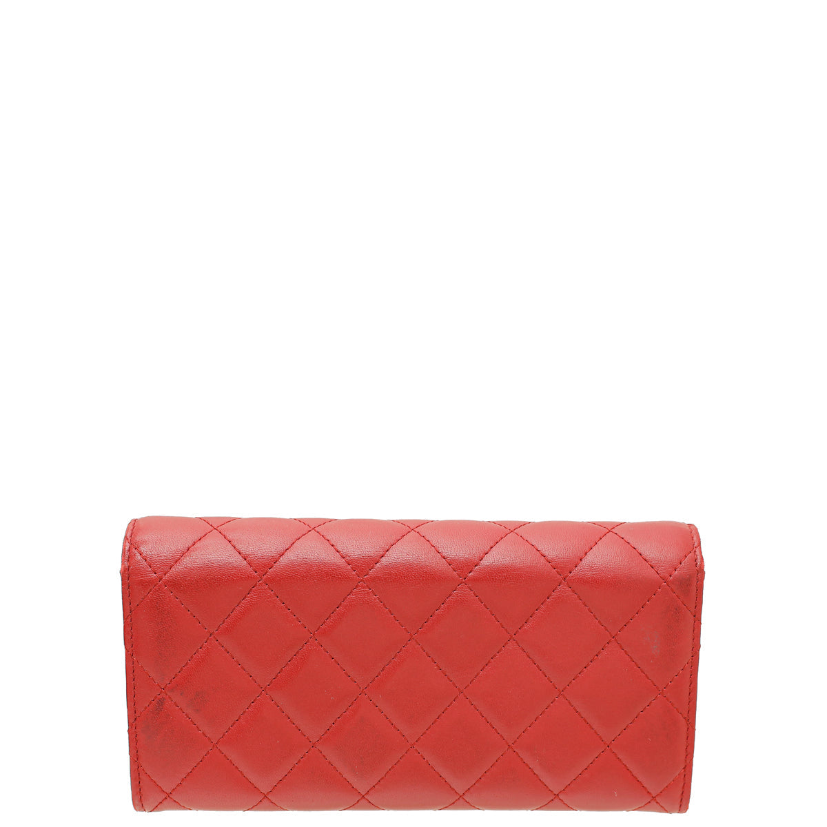 Chanel Red CC Classic Long Flap Wallet