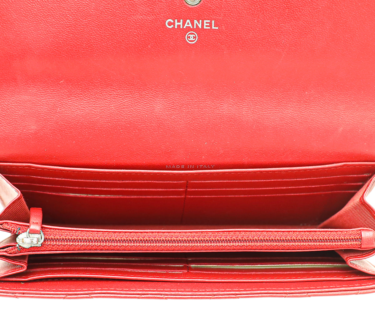 Chanel Red CC Classic Long Flap Wallet