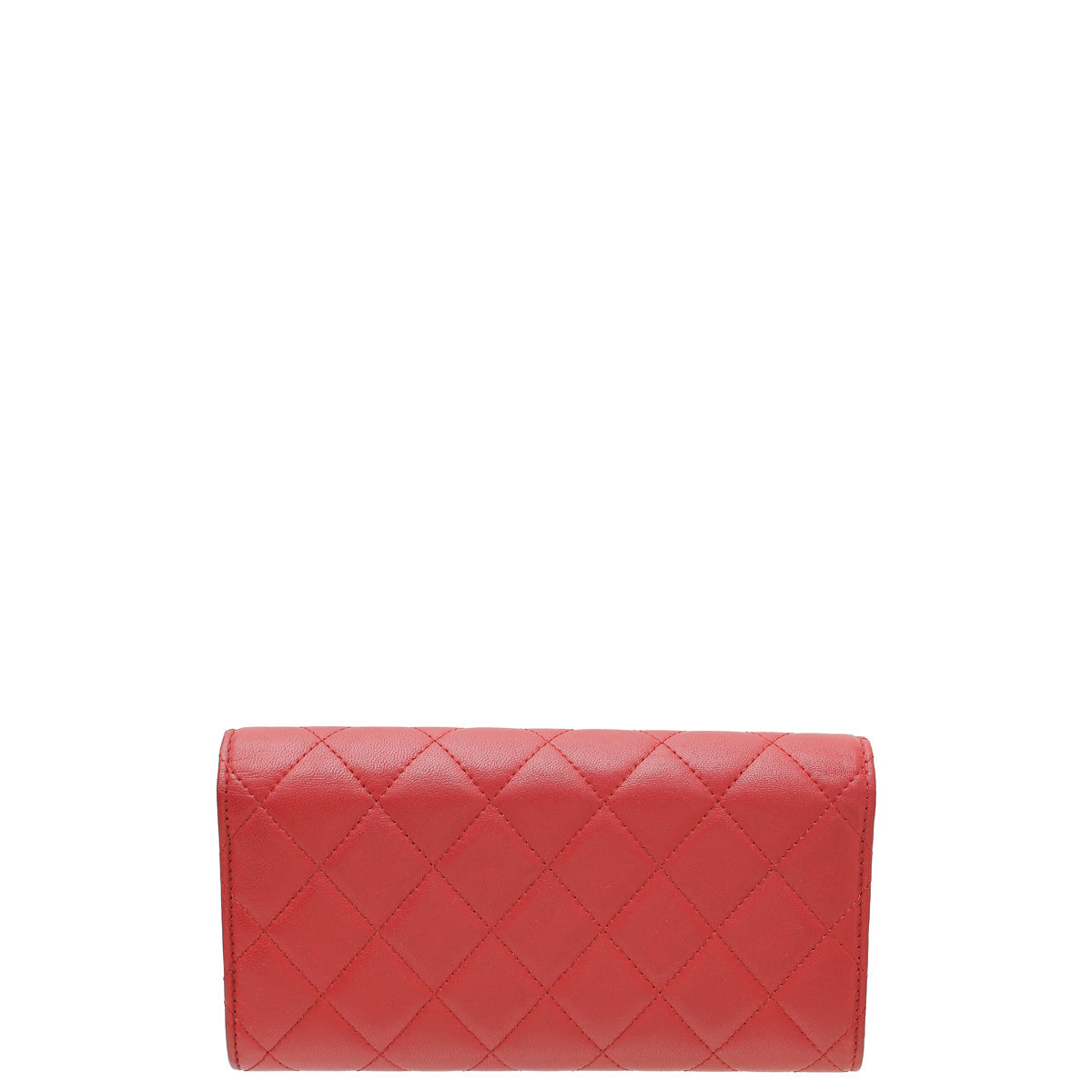 Chanel Red CC Classic Long Flap Wallet