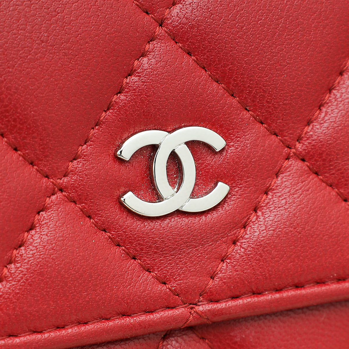 Chanel Red CC Classic Long Flap Wallet