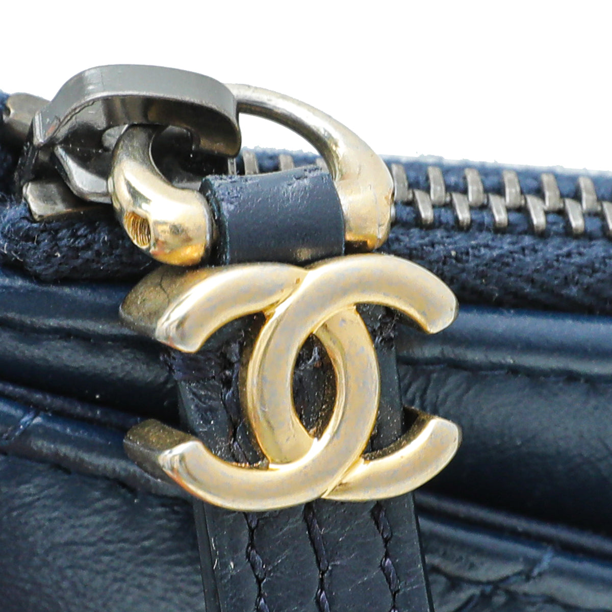 Chanel Navy Blue Gabrielle Zip Pouch