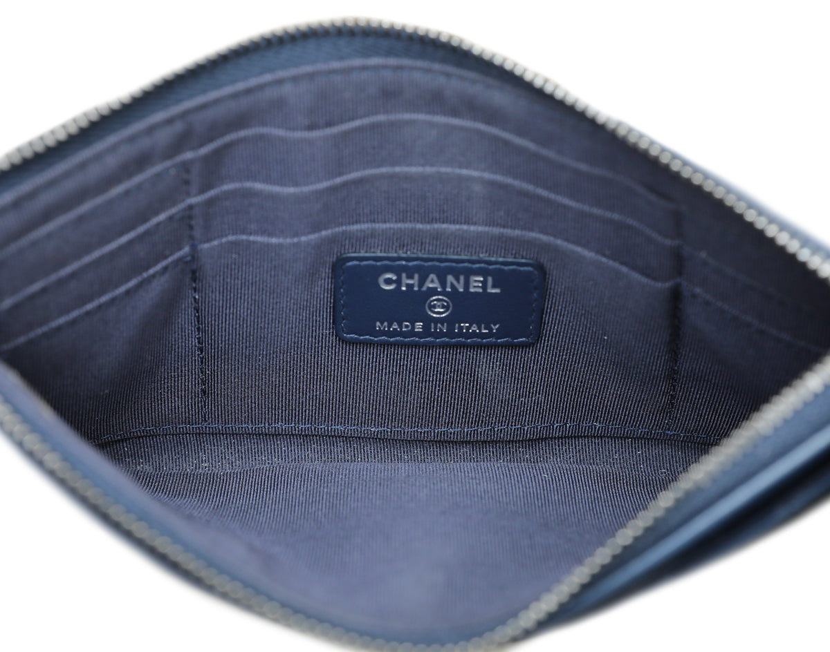 Chanel Navy Blue Gabrielle Zip Pouch