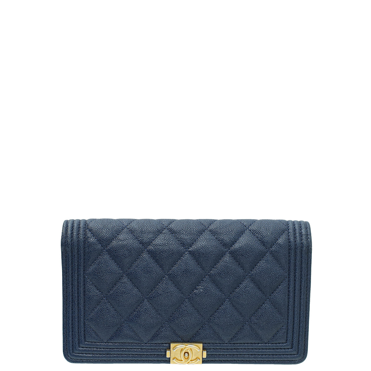 Chanel Navy Blue Le Boy Yen Wallet