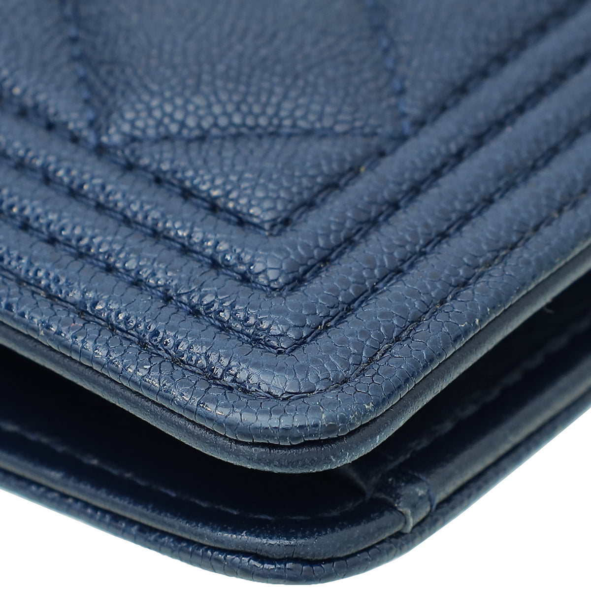 Chanel Navy Blue Le Boy Yen Wallet