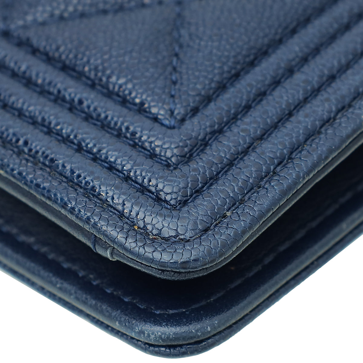 Chanel Navy Blue Le Boy Yen Wallet