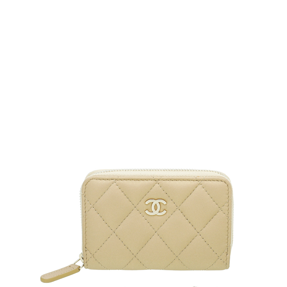 Chanel Metallic Golden/Beige Classic Zipped Coin Purse