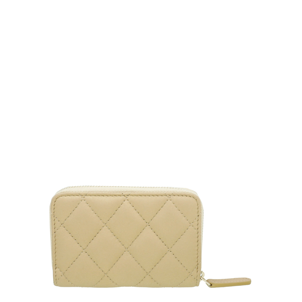 Chanel Metallic Golden/Beige Classic Zipped Coin Purse