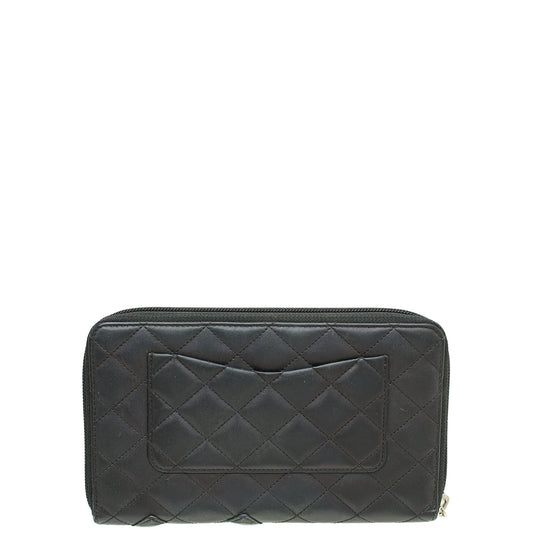 Chanel Black CC Cambon Ligne Zippy Organizer Wallet Clutch