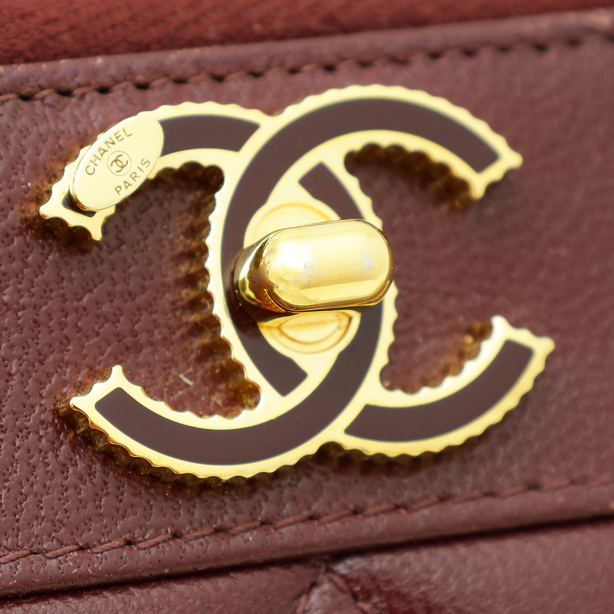 Chanel Burgundy "Paris in Rome" Zipped Wallet