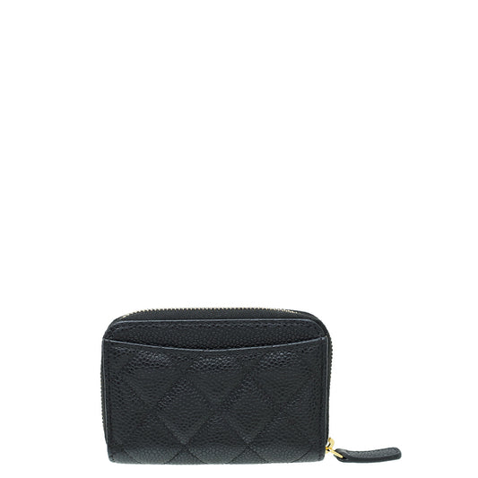 Chanel Black CC Classic Zip Small Coin Purse Wallet