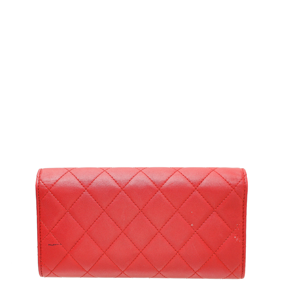 Chanel Red CC Classic Long Flap Wallet