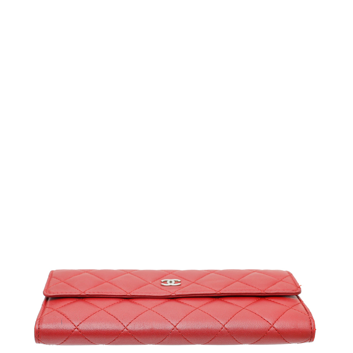 Chanel Red CC Classic Long Flap Wallet