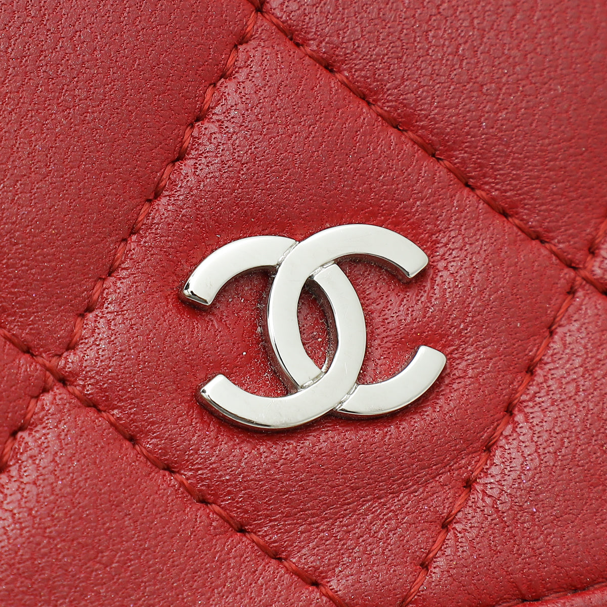 Chanel Red CC Classic Long Flap Wallet