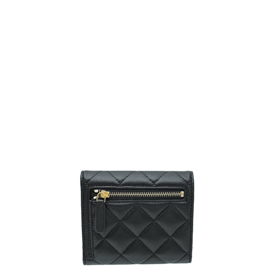 Chanel Black CC Heart Folding Small Wallet