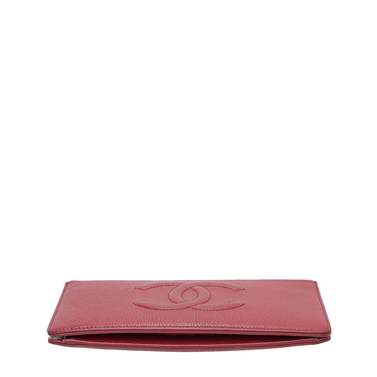 Chanel Red CC Timeless Yen Wallet