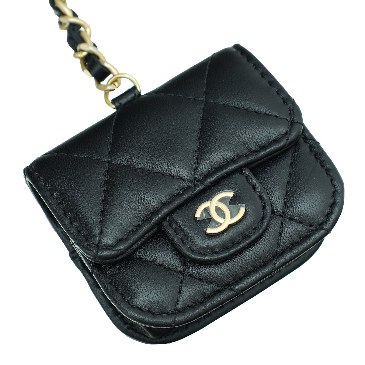 Chanel Black Pearl Crown CC Wristlet Multi Pouches