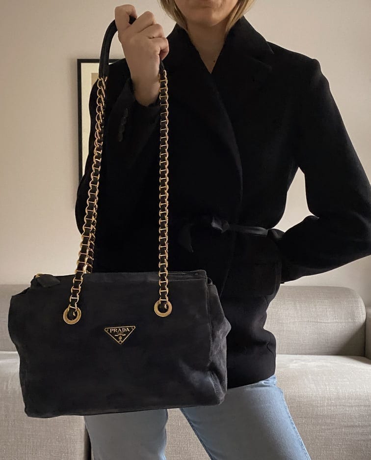 Vintage Prada Suede Tote