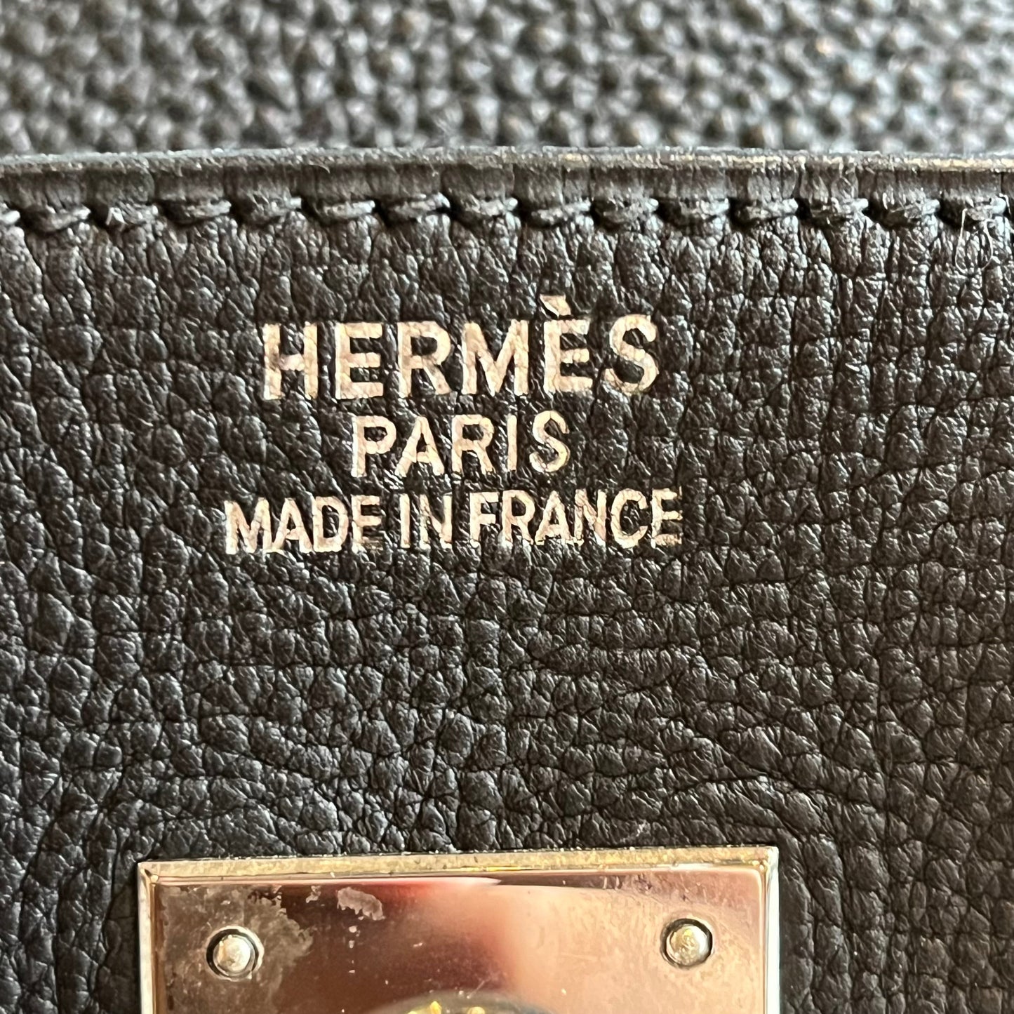 HERMES Black Taurillon Clemence Birkin 35 Palladium