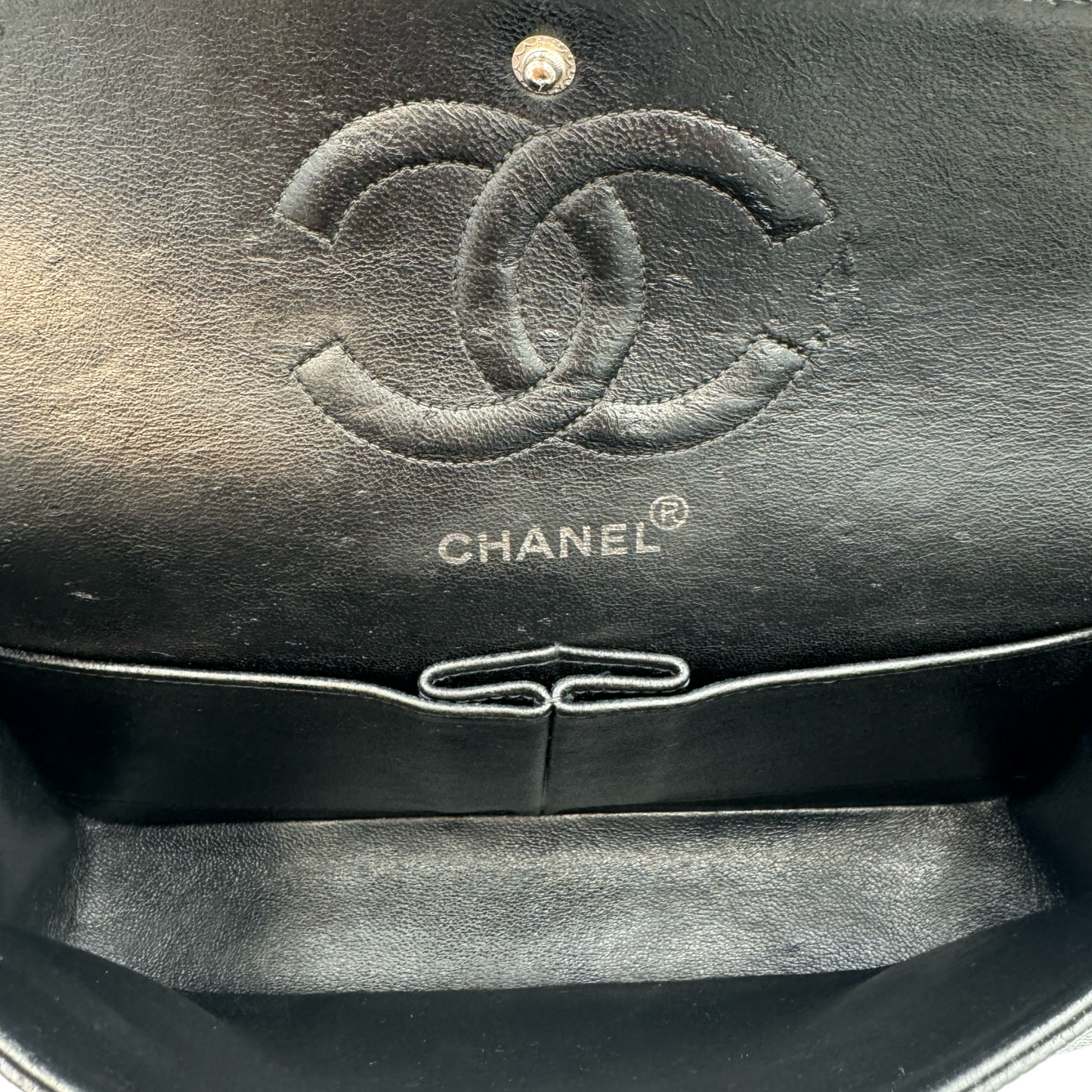 Chanel Classic Double Flap Medium Black Caviar Silver