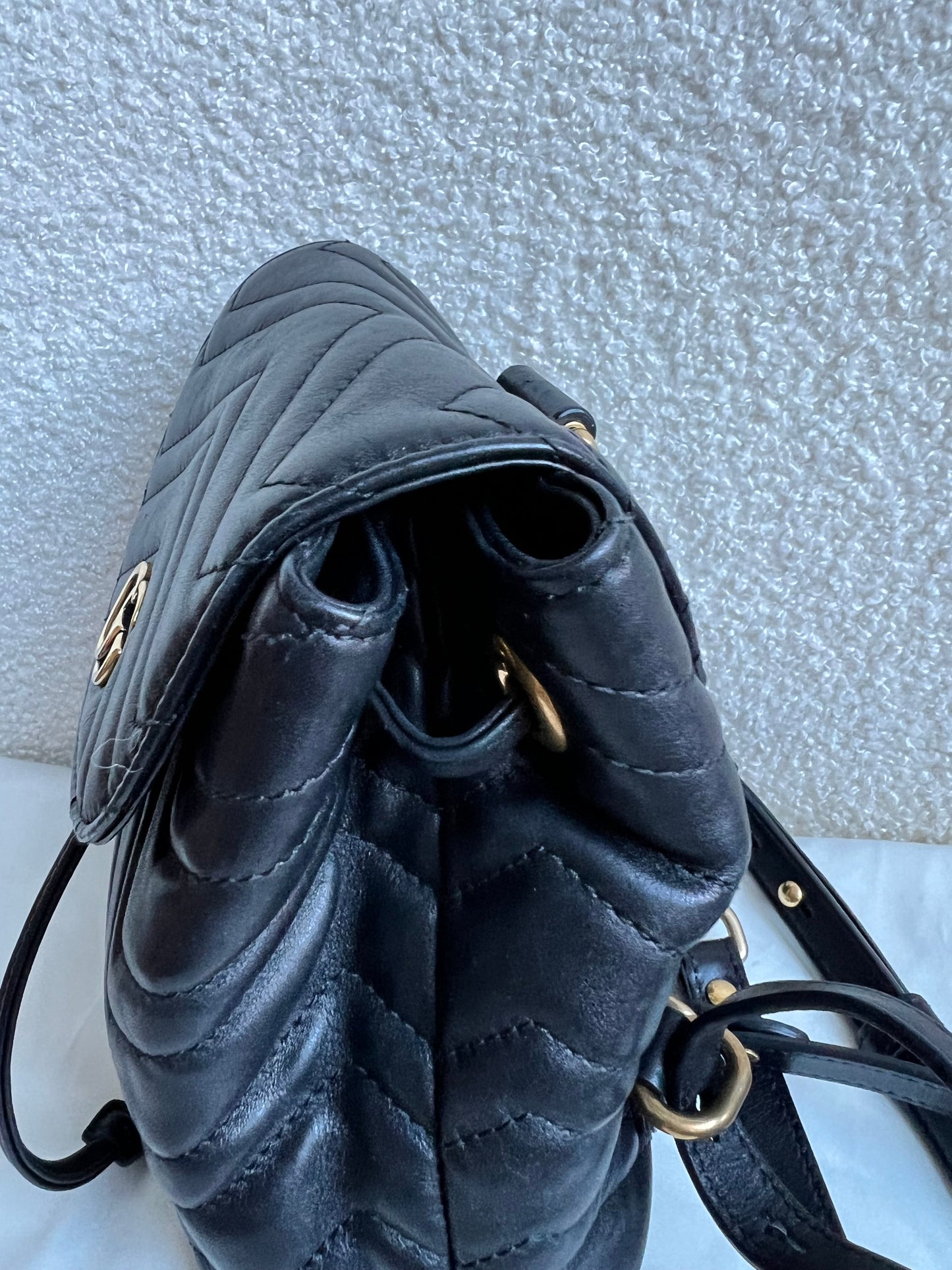 Gucci GG Black Mini Marmont Backpack