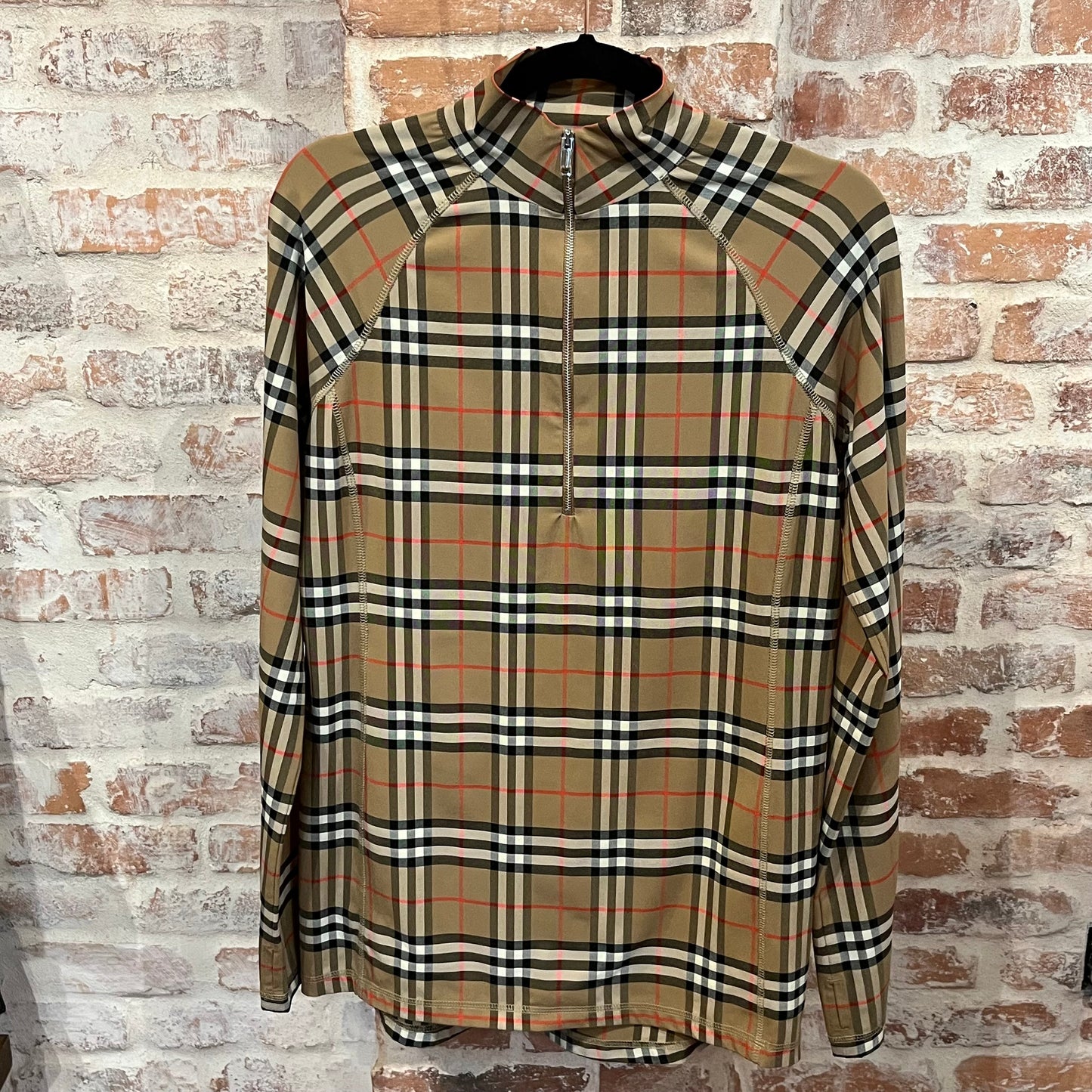 BURBERRY Plaid Print Turtleneck Sz L