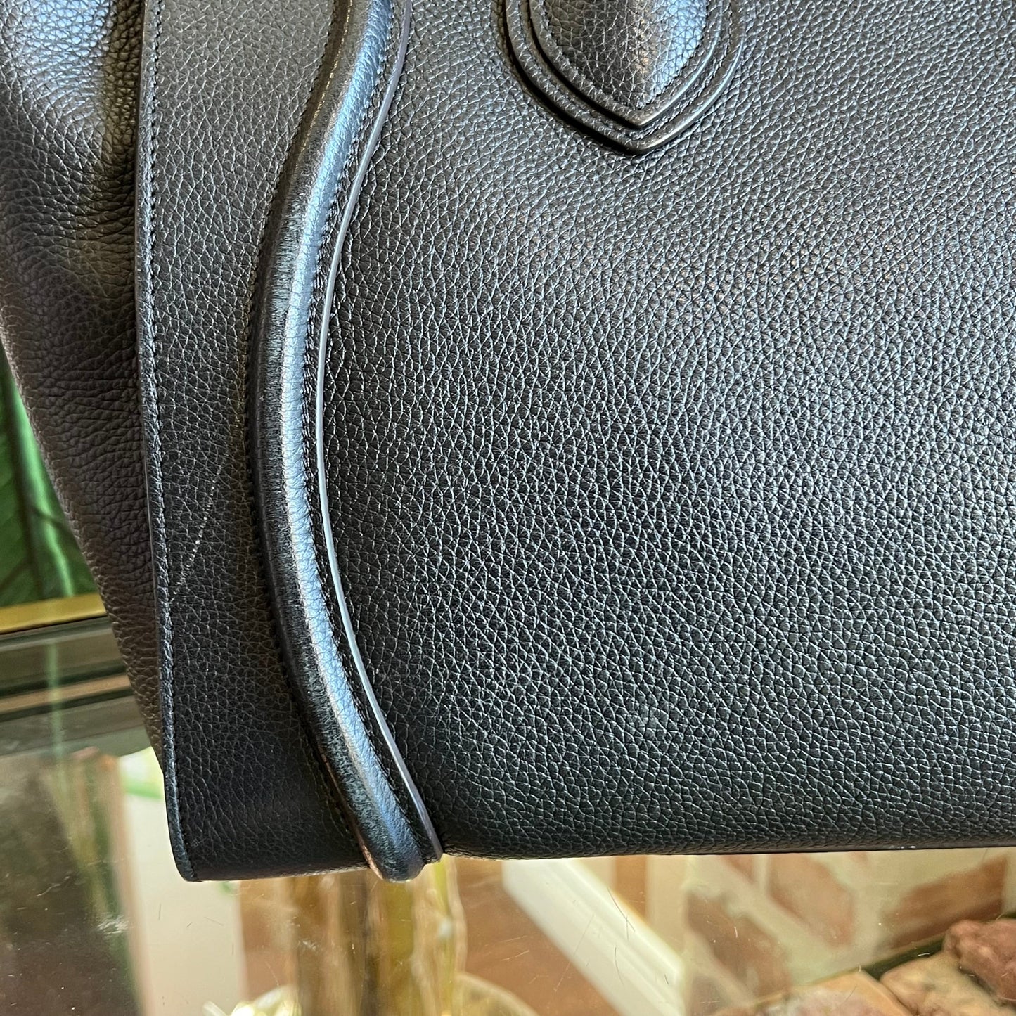 CELINE Black Drummed Calfskin Mini Luggage