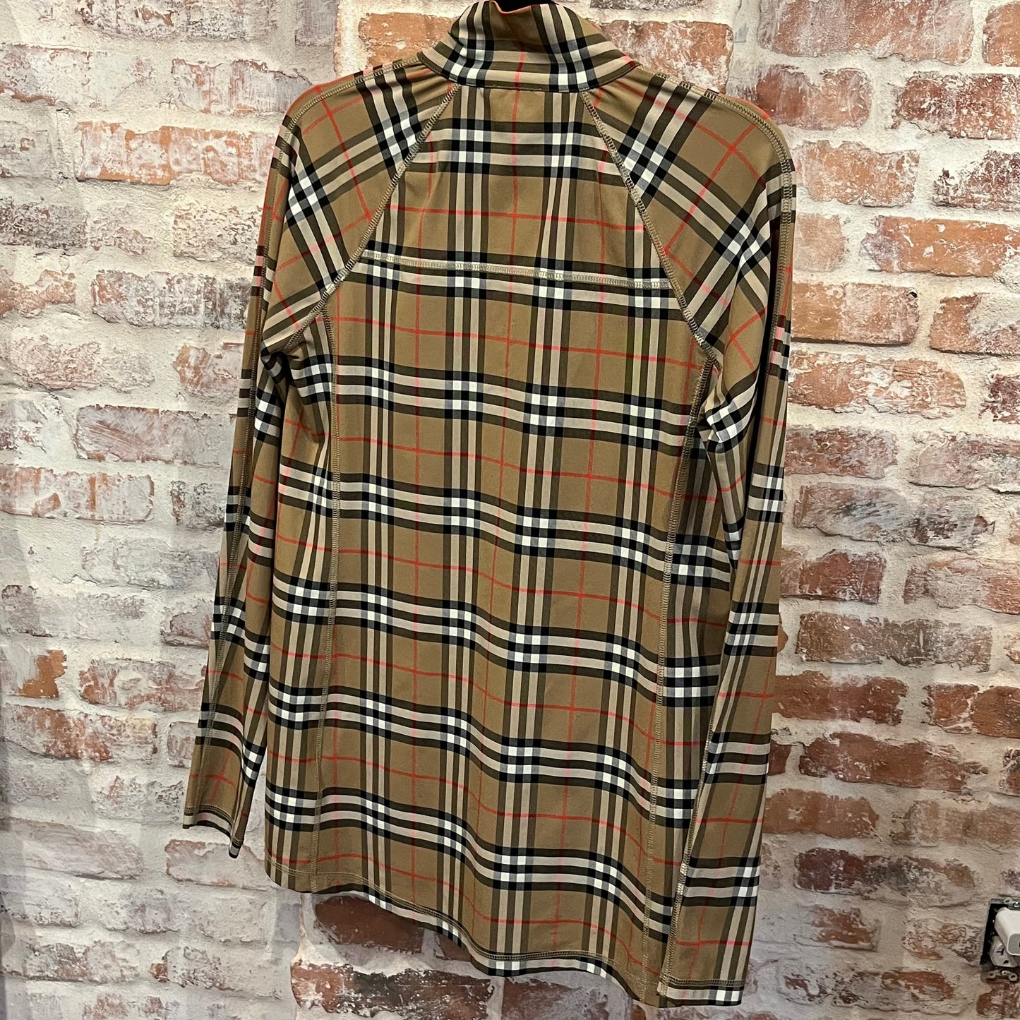 BURBERRY Plaid Print Turtleneck Sz L