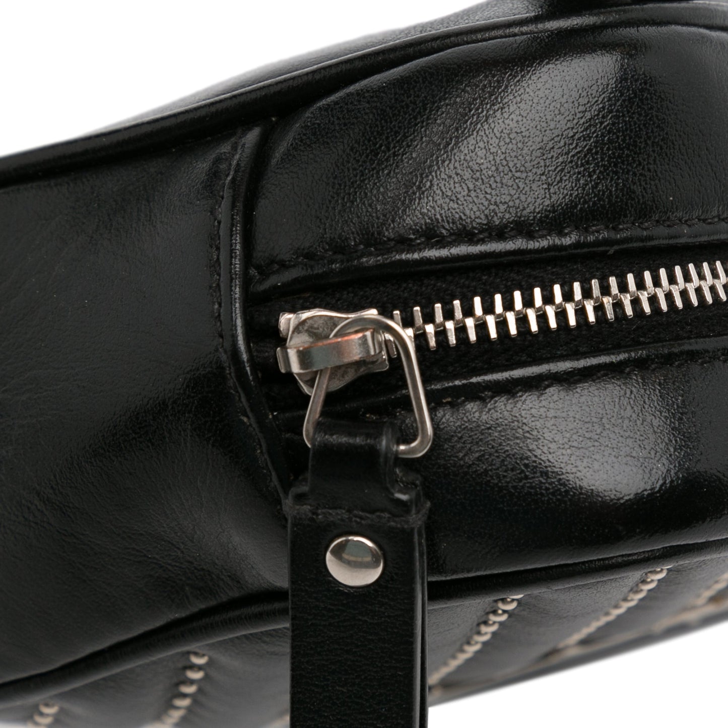 Yves Saint Laurent Monogram Lou Belt Bag Black Studded Matelassé