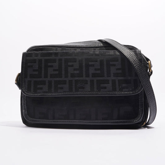 Fendi Womens Vintage Cloth Crossbody Black