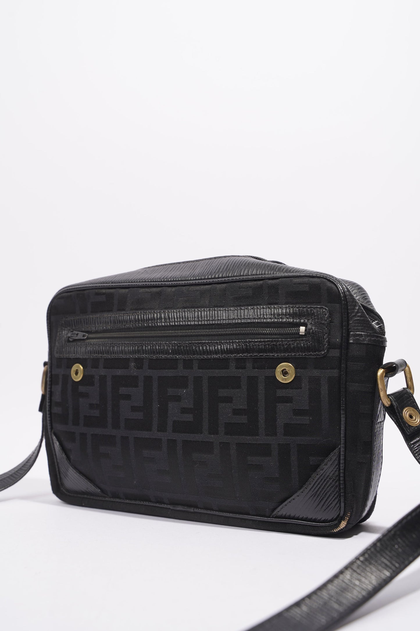 Fendi Womens Vintage Cloth Crossbody Black