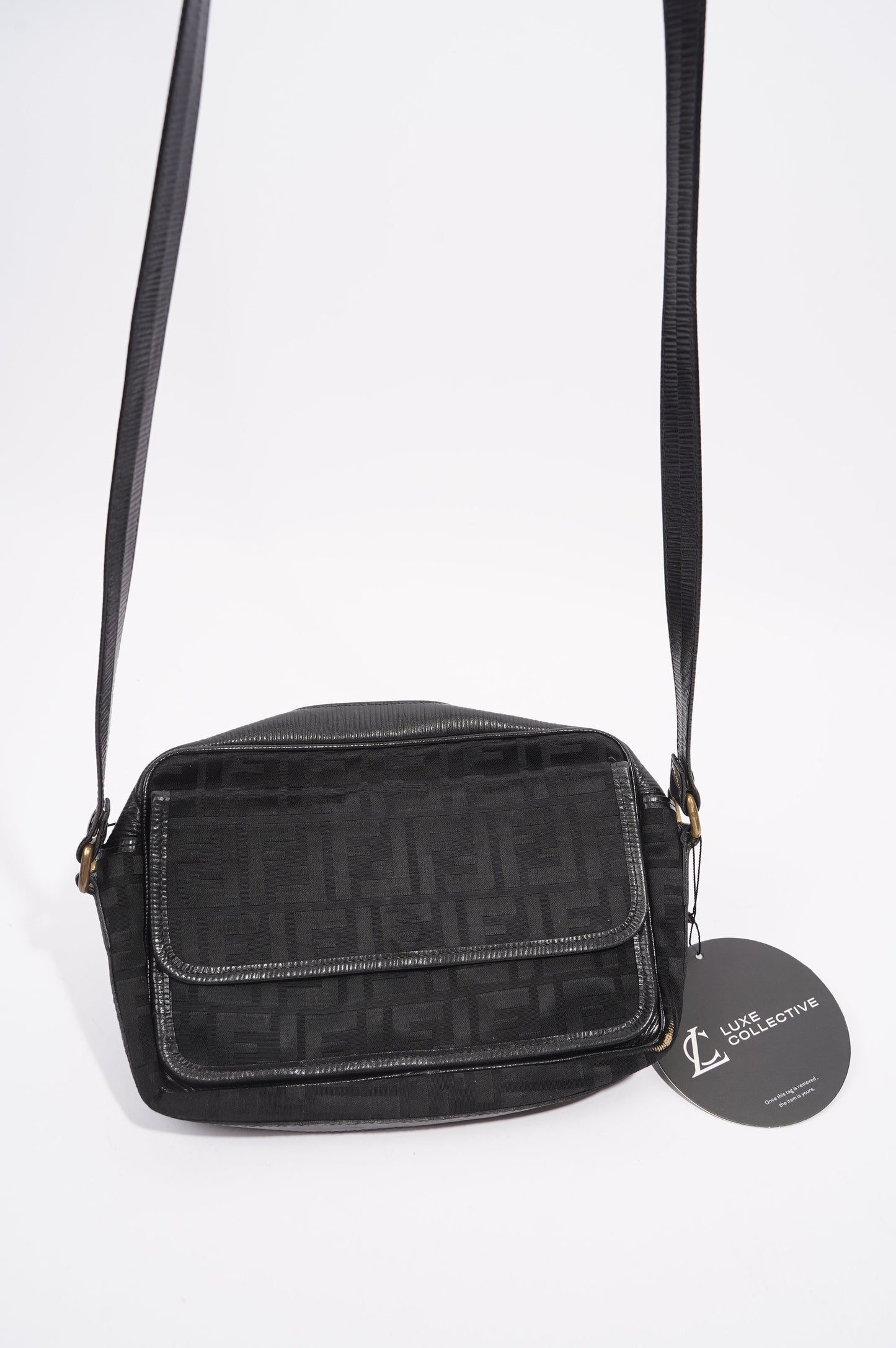 Fendi Womens Vintage Cloth Crossbody Black