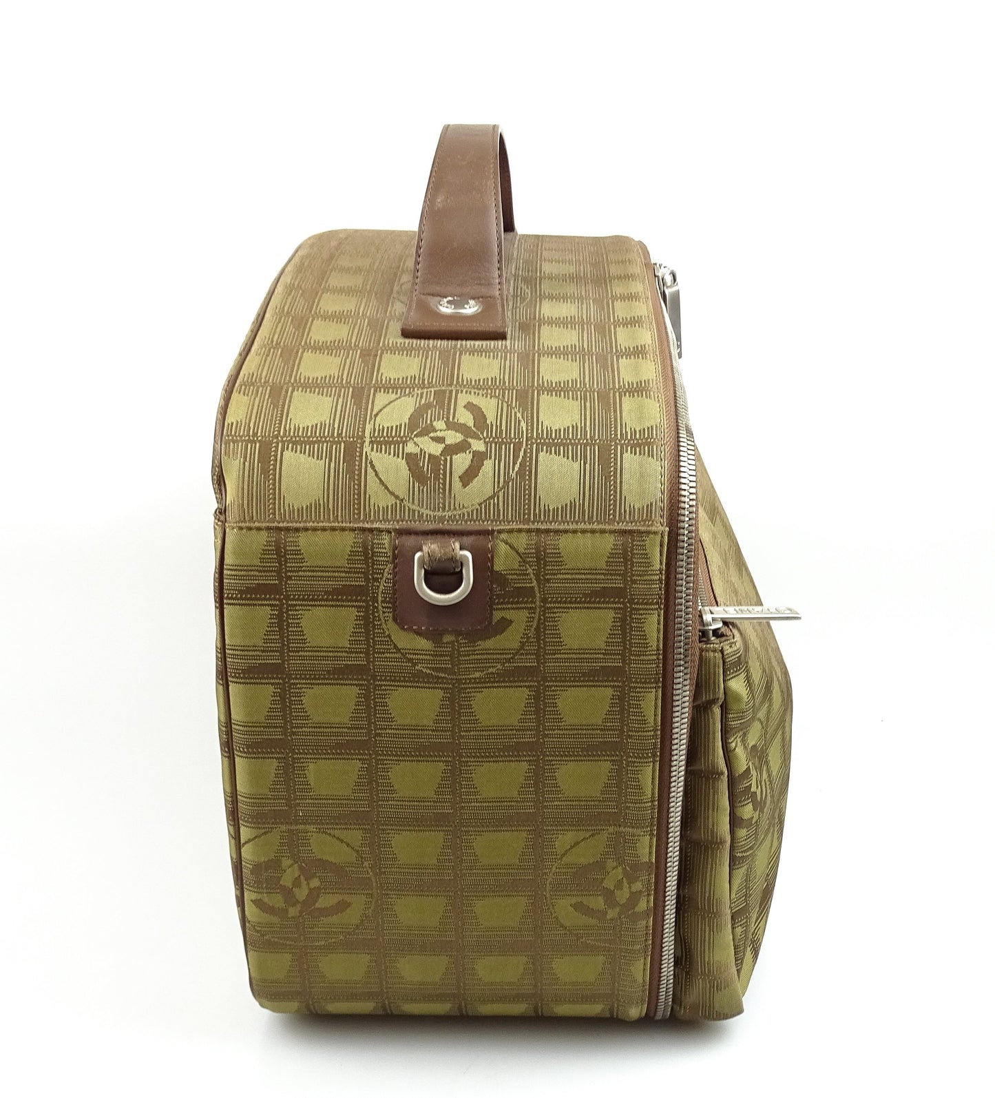 Chanel Travel Line Green Fabric Business/Leisure Trolley Bag 03