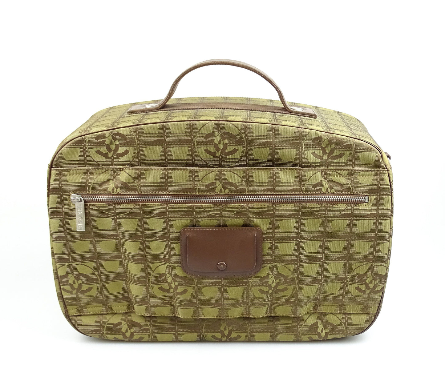 Chanel Travel Line Green Fabric Business/Leisure Trolley Bag 03