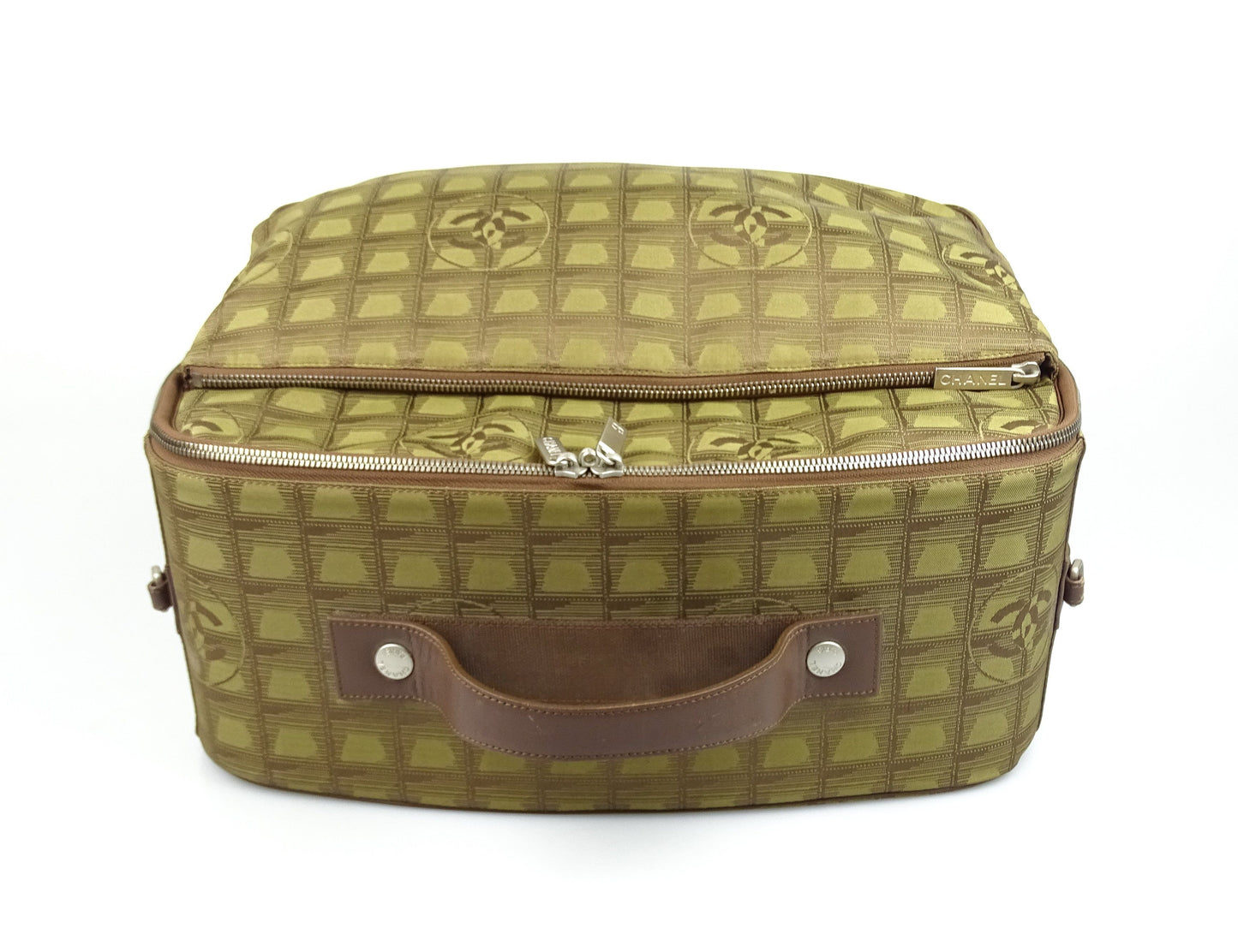 Chanel Travel Line Green Fabric Business/Leisure Trolley Bag 03